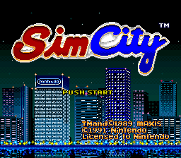 SimCity (Europe) Title Screen